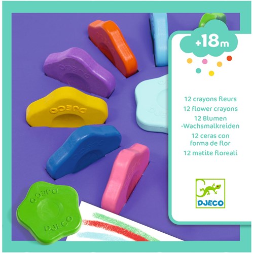 Djeco LES COULEURS DES PETITS - CRAYONS 12 crayons fleurs