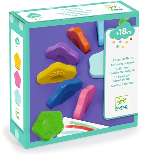 Djeco LES COULEURS DES PETITS - CRAYONS 12 crayons fleurs