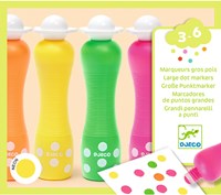 Djeco LES COULEURS DES PETITS - FEUTRES Marqueurs gros pois - Néon