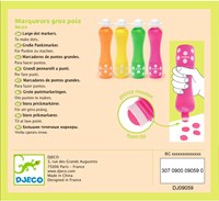 Djeco LES COULEURS DES PETITS - FEUTRES Marqueurs gros pois - Néon