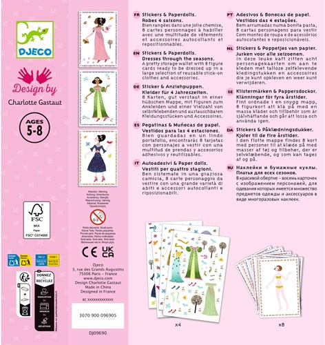 Djeco LES PETITS CADEAUX DES GRANDS - STICKERS Robes des 4 saisons - FSC MIX