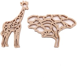 Grennn formine albero e giraffa Africa - giocattolo ecologico