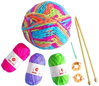 Buttonbag kit sciarpa con pompon - set creativo fai-da-te per bambini-2