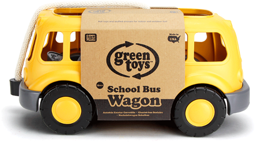 Green Toys scuolabus giocattolo - bus ecologico con manico in corda-2
