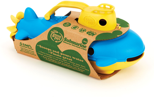 Green Toys sottomarino giocattolo con manico giallo - giocattolo da bagno ecologico-3
