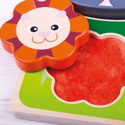 Tidlo puzzle sensoriale in legno animali safari giocattolo educativo-3