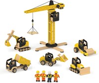 Tidlo escavatore in legno giocattolo - veicolo da costruzione resistente-2