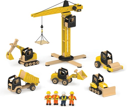 Tidlo escavatore in legno giocattolo - veicolo da costruzione resistente-2