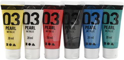 A-Color set colori acrilici metallici 6x20 ml per pittura creativa