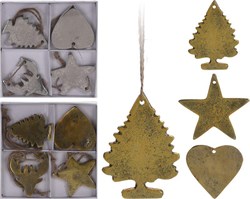 Home & Styling decorazione natalizia da appendere set 4 pezzi alluminio argento