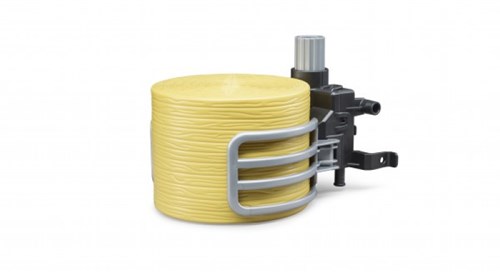 Bruder accessorio pinza per balle giocattolo con 1 balla di fieno rotonda 1:16
