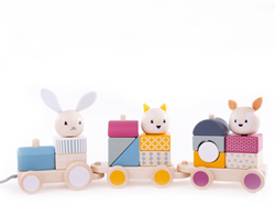 BigJigs treno attività in legno - giocattolo da trainare certificato FSC