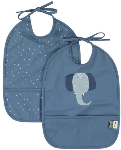 Trixie bavaglino bambino 2-pack impermeabile Mrs. Elephant - Lavabile e blu