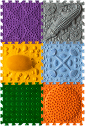 Ortoto Tappetini Puzzle Sensoriali per Massaggi Erba scatola 8 pezzi