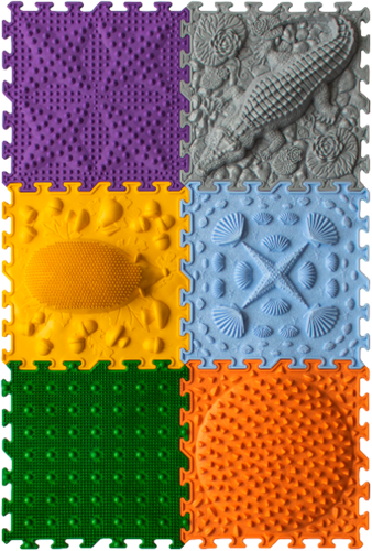 Ortoto Tappetini Puzzle Sensoriali per Massaggi Erba scatola 8 pezzi