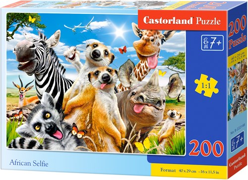 Castorland puzzle animali African Selfie 200 pezzi cartone-2