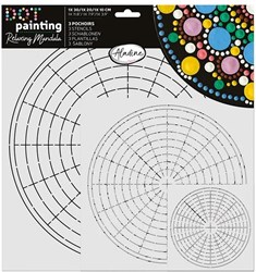 Aladine set creativo di stencil mandala dot painting 3 pezzi