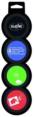 Aladine set di tamponi inchiostro bambini nero blu verde rosso