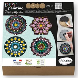 Aladine set creativo dot painting - forme in legno & stencil