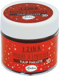 Aladine polvere da embossing 25 ml Tulip Glitter rosso fai da te