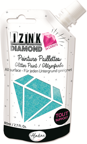 Aladine vernice glitter Izink Diamond 24 carati azzurro 80 ml