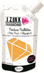Aladine vernice glitter Izink Diamond 24 carati 80 ml arancione per hobby