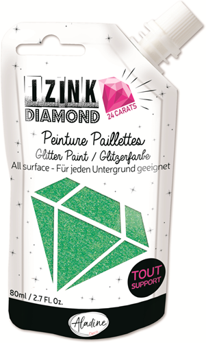 Aladine vernice glitter Izink Diamond 24 carati 80 ml verde pastello pittura creativa