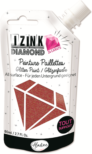 Aladine vernice glitter Izink Diamond 24 carati rosso 80 ml pittura creativa