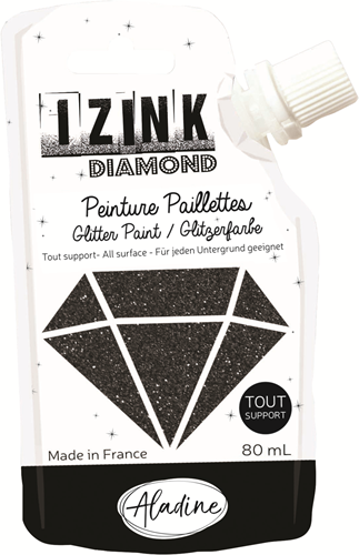 Aladine vernice glitter Izink Diamond 80 ml nero decorazione fai-da-te