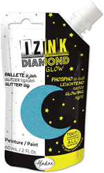 Aladine pittura glitter Izink Diamond Glow 60 ml blu glow in the dark