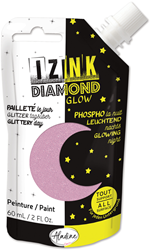 Aladine vernice per hobby Izink Diamond Glow rosa 60 ml glow in the dark