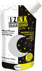 Aladine vernice glitter Izink Diamond Glow 60 ml argento glow in the dark