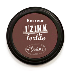 Aladine tampone inchiostro tessile marrone - tampone per tessuti