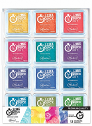 Aladine set tampone inchiostro - Izink Quick Dry pigmento 12 colori biglietti