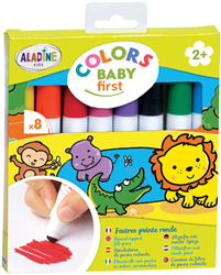Aladine pennarelli per bambini - set 8 colori - lavabili