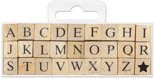 Aladine set timbri alfabeto piccolo - timbri lettere legno creativi