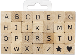 Aladine set timbri alfabeto medio lettere in legno creativo