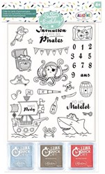 Aladine set timbri compleanno pirata - timbri in gommapiuma creativi per bambini