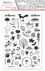 Aladine set timbri bullet journal autunno - timbri in gommapiuma creativi A5
