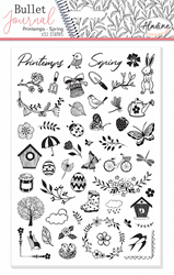 Aladine set timbri bullet journal primavera - timbri creativi in gommapiuma A5