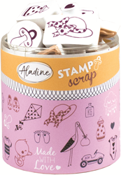 Aladine set timbri nascita - timbri creativi in gommapiuma baby 35 pezzi