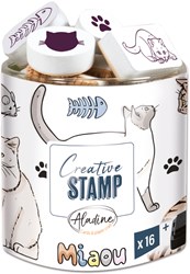 Aladine set timbri gatti gommapiuma 15 pezzi giocattolo creativo