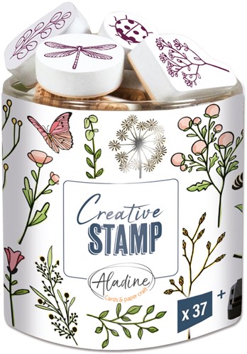 Aladine set timbri fiori estivi gommapiuma 37 pezzi creativo