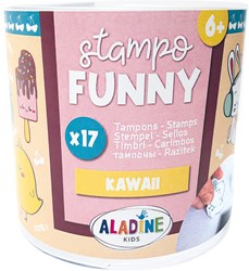 Aladine set timbri kawaii in gommapiuma per bambini 17 pezzi