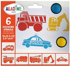 Aladine stencil veicoli - sagome creative per bambini