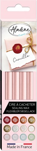 Aladine bastoncini di cera per sigilli - 4 pezzi rosa pastello per hobby creativi