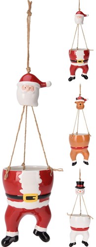 Home & Styling vaso da fiori sospeso Natale plastica rosso 57cm decorazione