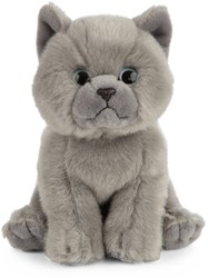 Living Nature peluche gattino British Shorthair grigio 16cm morbido
