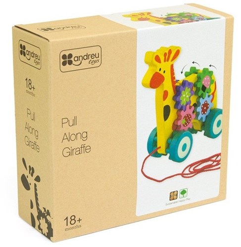 Andreu Toys giraffa in legno da trainare - giocattolo educativo per bambini-2