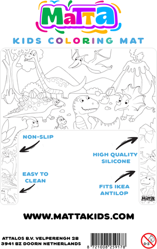 Matta tovaglietta da colorare dinosauro silicone per seggiolone Ikea Antilop-2